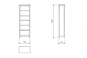 2.08.07.110.4 САГА стеллаж 70 серый RU в Белоярском (ХМАО) - beloiarskii.ok-mebel.com | фото