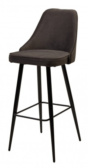 Барный стул NEPAL-BAR ГРАФИТ #14, велюр/ черный каркас (H=78cm) М-City в Белоярском (ХМАО) - beloiarskii.ok-mebel.com | фото