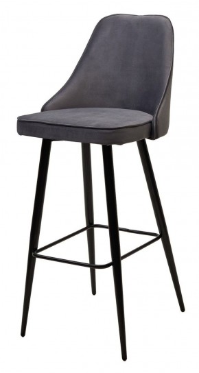 Барный стул NEPAL-BAR СЕРЫЙ #27, велюр/ черный каркас (H=78cm) М-City в Белоярском (ХМАО) - beloiarskii.ok-mebel.com | фото