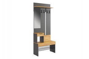 БАСКО Прихожая К11 (графит) в Белоярском (ХМАО) - beloiarskii.ok-mebel.com | фото 2