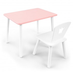 Детский комплект стол и стул «Корона» Rolti Baby (розовый/белый, массив березы/мдф) в Белоярском (ХМАО) - beloiarskii.ok-mebel.com | фото