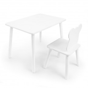 Детский комплект стол и стул «Мишка» Rolti Baby (белый/белый, массив березы/мдф) в Белоярском (ХМАО) - beloiarskii.ok-mebel.com | фото