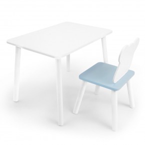 Детский комплект стол и стул «Мишка» Rolti Baby (белый/голубой, массив березы/мдф) в Белоярском (ХМАО) - beloiarskii.ok-mebel.com | фото