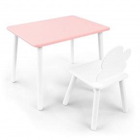 Детский комплект стол и стул «Облачко» Rolti Baby (розовый/белый, массив березы/мдф) в Белоярском (ХМАО) - beloiarskii.ok-mebel.com | фото