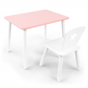Детский комплект стол и стул «Звезда» Rolti Baby (розовый/белый, массив березы/мдф) в Белоярском (ХМАО) - beloiarskii.ok-mebel.com | фото