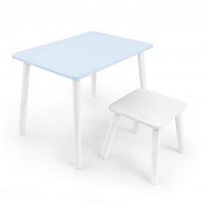 Детский комплект стол и табурет Rolti Baby (голубая столешница/белое сиденье/белые ножки) в Белоярском (ХМАО) - beloiarskii.ok-mebel.com | фото