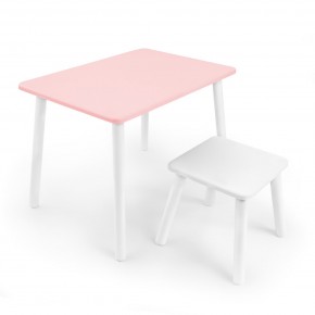 Детский комплект стол и табурет Rolti Baby (розовая столешница/белое сиденье/белые ножки) в Белоярском (ХМАО) - beloiarskii.ok-mebel.com | фото
