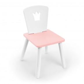 Детский стул Rolti Baby «Корона» (белый/розовый/белый, массив березы/мдф) в Белоярском (ХМАО) - beloiarskii.ok-mebel.com | фото 1