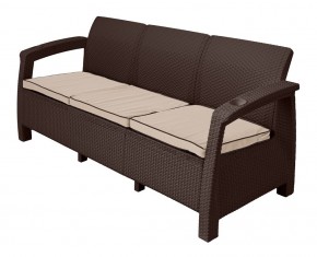 Диван Yalta Premium Sofa 3 Set (Ялта) шоколадный (+подушки под спину) в Белоярском (ХМАО) - beloiarskii.ok-mebel.com | фото 1