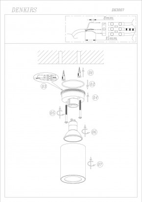 DK3007-WH Накладной светильник влагозащ., IP 44, 15 Вт, GU10, белый, алюминий в Белоярском (ХМАО) - beloiarskii.ok-mebel.com | фото 4