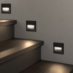 DK3050-BK Светильник встраиваемый в стену, IP 20, LED 3000, 1 Вт, черный пластик в Белоярском (ХМАО) - beloiarskii.ok-mebel.com | фото 3