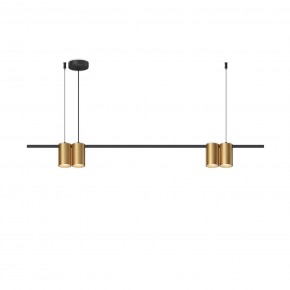 DK4061-BK+SG Подвесной светильник ORBIT, IP20, 4xGU10 LED до 15 Вт, черный + сатинированное золото, алюминий в Белоярском (ХМАО) - beloiarskii.ok-mebel.com | фото 3