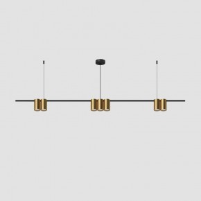 DK4063-BK+SG Подвесной светильник ORBIT, IP20, 7xGU10 LED до 15 Вт, черный + сатинированное золото, алюминий в Белоярском (ХМАО) - beloiarskii.ok-mebel.com | фото 2