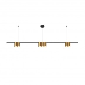 DK4063-BK+SG Подвесной светильник ORBIT, IP20, 7xGU10 LED до 15 Вт, черный + сатинированное золото, алюминий в Белоярском (ХМАО) - beloiarskii.ok-mebel.com | фото 3