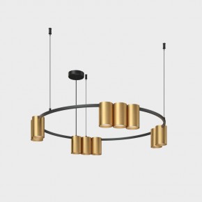 DK4065-BK+SG Подвесной светильник ORBIT , IP20, 10xGU10 LED до 15 Вт, черный + сатинированное золото, алюминий в Белоярском (ХМАО) - beloiarskii.ok-mebel.com | фото 2