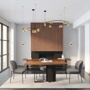 DK4065-BK+SG Подвесной светильник ORBIT , IP20, 10xGU10 LED до 15 Вт, черный + сатинированное золото, алюминий в Белоярском (ХМАО) - beloiarskii.ok-mebel.com | фото 4