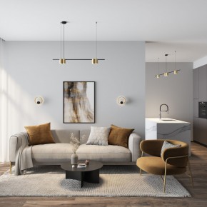 DK5060-BK+SG Бра ORBIT, IP20, 3000К, LED, 10 Вт, черный + сатинированное золото, алюминий в Белоярском (ХМАО) - beloiarskii.ok-mebel.com | фото 5