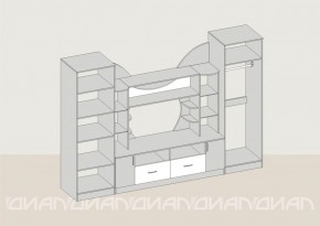 Гостиная Аллегро с 2 шкафами вариант-5 (венге/дуб белфорт) в Белоярском (ХМАО) - beloiarskii.ok-mebel.com | фото 2