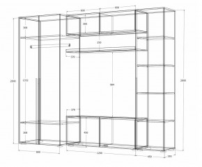 Гостиная Норден (Дуб Крафт белый) в Белоярском (ХМАО) - beloiarskii.ok-mebel.com | фото 4