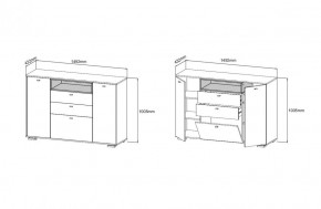 ЛАНС К303 Комод (дуб бунратти/белый) в Белоярском (ХМАО) - beloiarskii.ok-mebel.com | фото 2