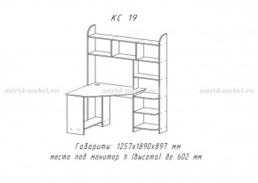 Компьютерный стол №19 (Анкор темный) в Белоярском (ХМАО) - beloiarskii.ok-mebel.com | фото 3