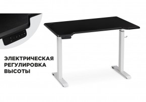 Компьютерный стол Маркос с механизмом подъема 120х75х75 черная шагрень / белый в Белоярском (ХМАО) - beloiarskii.ok-mebel.com | фото
