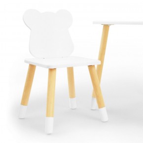 Комплект детской мебели стол и два стула Мишутка (Белый/Белый/Береза) в Белоярском (ХМАО) - beloiarskii.ok-mebel.com | фото