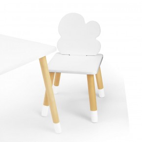 Комплект детской мебели стол и два стула Облачко (Белый/Белый/Береза) в Белоярском (ХМАО) - beloiarskii.ok-mebel.com | фото