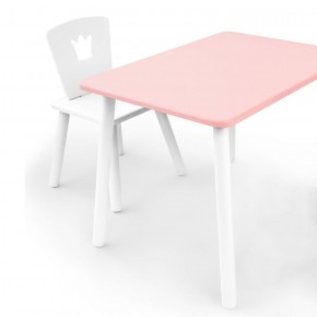 Комплект детской мебели стол и стул Корона (Розовый/Белый/Белый) в Белоярском (ХМАО) - beloiarskii.ok-mebel.com | фото