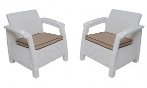 Комплект уличной мебели Yalta Premium Terrace Set (Ялта) белый (+подушки под спину) в Белоярском (ХМАО) - beloiarskii.ok-mebel.com | фото 4