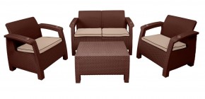 Комплект уличной мебели Yalta Premium Terrace Set (Ялта) шоколадый (+подушки под спину) в Белоярском (ХМАО) - beloiarskii.ok-mebel.com | фото