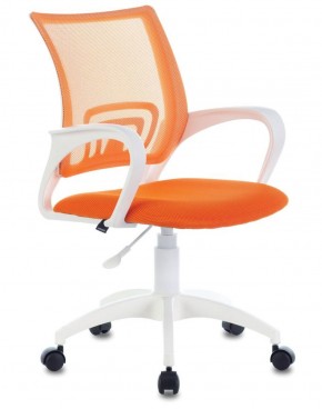 Кресло BRABIX "Fly MG-396W", пластик белый, сетка, оранжевое, 532401, MG-396W_532401 в Белоярском (ХМАО) - beloiarskii.ok-mebel.com | фото 1