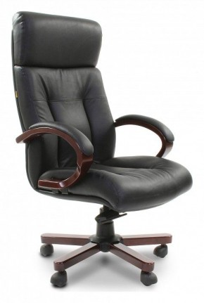 Кресло для руководителя Chairman 421 черный/орех темный, черный в Белоярском (ХМАО) - beloiarskii.ok-mebel.com | фото