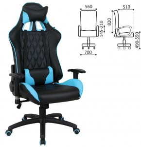 Кресло компьютерное BRABIX "GT Master GM-110" (черное/голубое) 531928 в Белоярском (ХМАО) - beloiarskii.ok-mebel.com | фото 2
