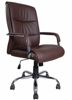 Кресло офисное BRABIX "Space EX-508" (экокожа, хром, коричневое) 531164 в Белоярском (ХМАО) - beloiarskii.ok-mebel.com | фото
