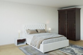 Кровать Берлин с ПМ 1400 (экокожа белая) в Белоярском (ХМАО) - beloiarskii.ok-mebel.com | фото
