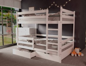 Кровать двухъярусная без крыши 80*160 Белый в Белоярском (ХМАО) - beloiarskii.ok-mebel.com | фото