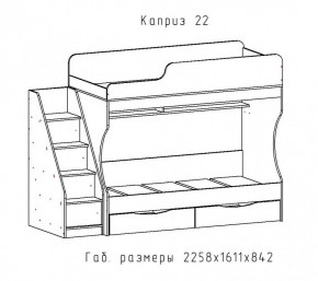 КАПРИЗ-22 Кровать двухъярусная 800 настил ЛДСП в Белоярском (ХМАО) - beloiarskii.ok-mebel.com | фото 2