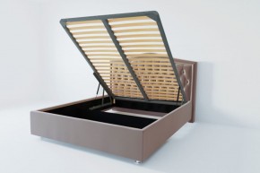 Кровать Нягань с ПМ 1200 (велюр серый) в Белоярском (ХМАО) - beloiarskii.ok-mebel.com | фото