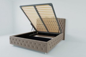 Кровать Нягань с ПМ 1200 (велюр серый) в Белоярском (ХМАО) - beloiarskii.ok-mebel.com | фото 2