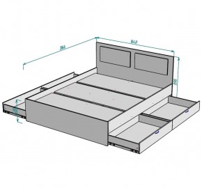 Кровать Ольга L34 (1600) 4 ящика в Белоярском (ХМАО) - beloiarskii.ok-mebel.com | фото 2