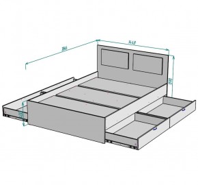 Кровать Ольга L35 (1400) 4 ящика в Белоярском (ХМАО) - beloiarskii.ok-mebel.com | фото 2