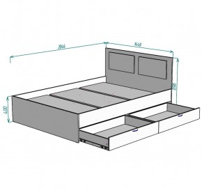 Кровать Ольга L41 (1400) 2 ящика в Белоярском (ХМАО) - beloiarskii.ok-mebel.com | фото 2