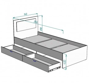 Кровать Ольга L48 (900) 2 ящика в Белоярском (ХМАО) - beloiarskii.ok-mebel.com | фото 2