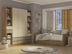 ЧЕЛСИ Color Кровать с ящиками 800 с настилом ЛДСП (Слоновая кость/Глиняный серый/Дуб крафт) в Белоярском (ХМАО) - beloiarskii.ok-mebel.com | фото 2