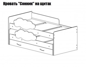 Кровать выкатная Соник на щитах (800*1600) с бортиком + ящик в Белоярском (ХМАО) - beloiarskii.ok-mebel.com | фото 2