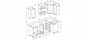 Кухня угловая Антрацит 2200х1000 (Стол. 38мм) в Белоярском (ХМАО) - beloiarskii.ok-mebel.com | фото 2