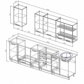 Кухонный гарнитур Антрацит 2800 (Стол. 26мм) в Белоярском (ХМАО) - beloiarskii.ok-mebel.com | фото 2