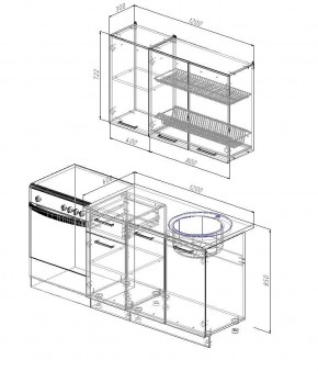 Кухонный гарнитур Бланка 1200 (Стол. 26мм) в Белоярском (ХМАО) - beloiarskii.ok-mebel.com | фото 2