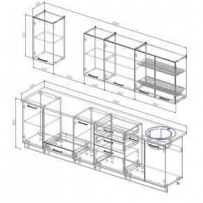 Кухонный гарнитур Бланка 2800 (Стол. 26мм) в Белоярском (ХМАО) - beloiarskii.ok-mebel.com | фото 2